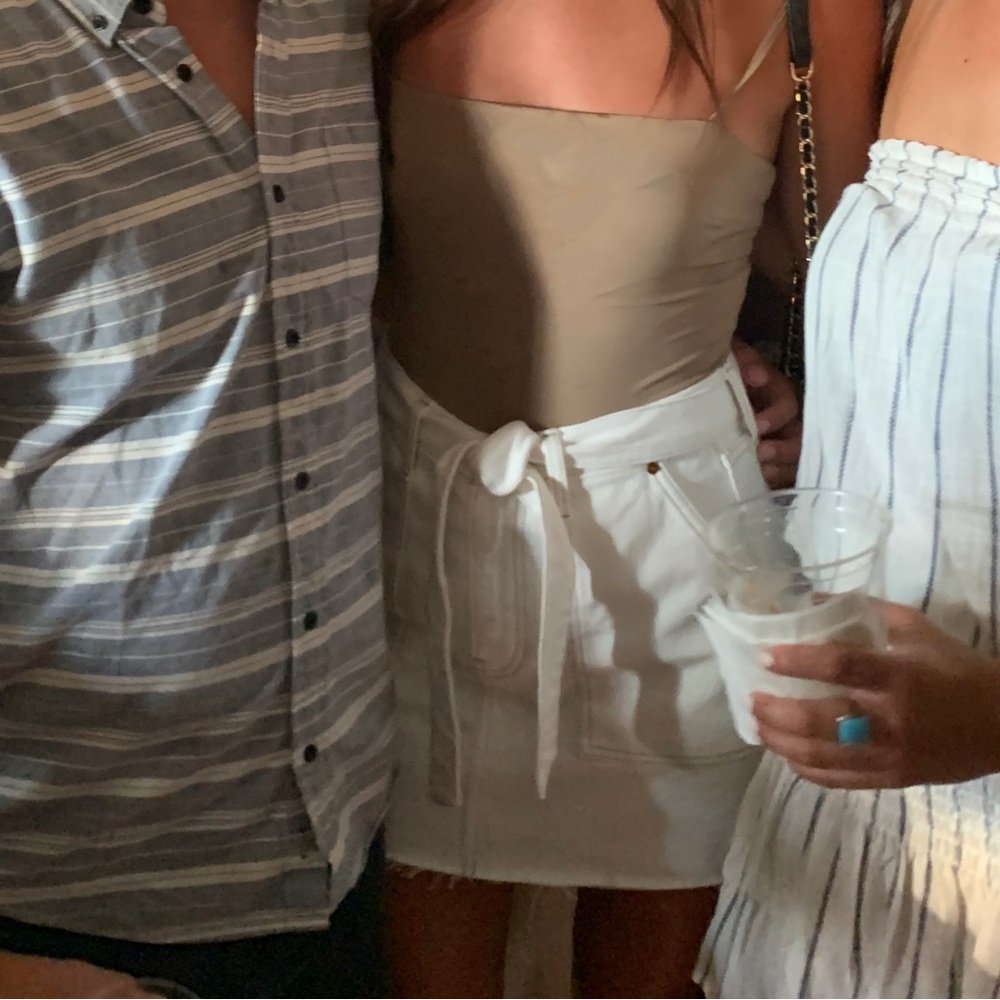 Women's White Denim Skirt